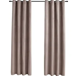 Kant &Amp; Klaar Gordijnen-vidaXL - Gordijn - Taupe - Stof - 140 x 225 cm - 2 stuks