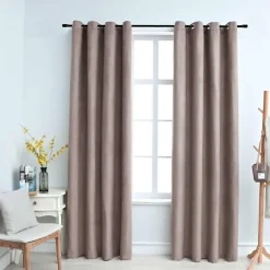 Kant &Amp; Klaar Gordijnen-vidaXL - Gordijn - Taupe - Stof - 140 x 225 cm - 2 stuks
