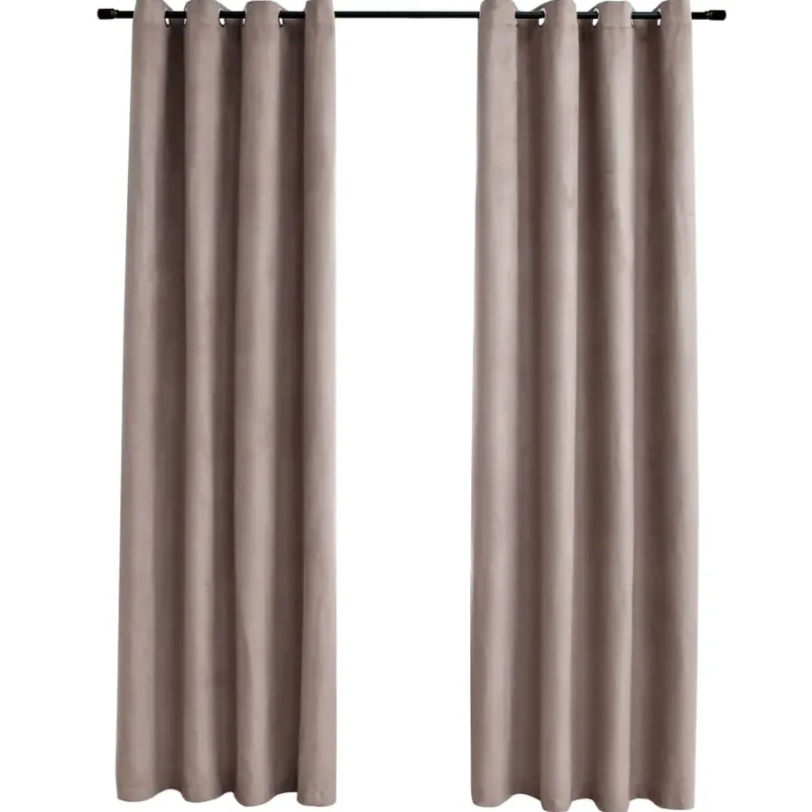 vidaXL - Gordijn - Taupe - Stof - 140 x 175 cm - 2 stuks