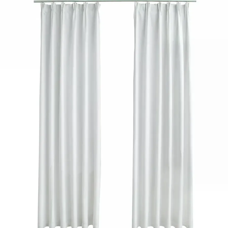 Gordijnen|Kant &Amp; Klaar Gordijnen-vidaXL - Gordijn - Wit - Stof - 140 x 225 cm - 2 stuks