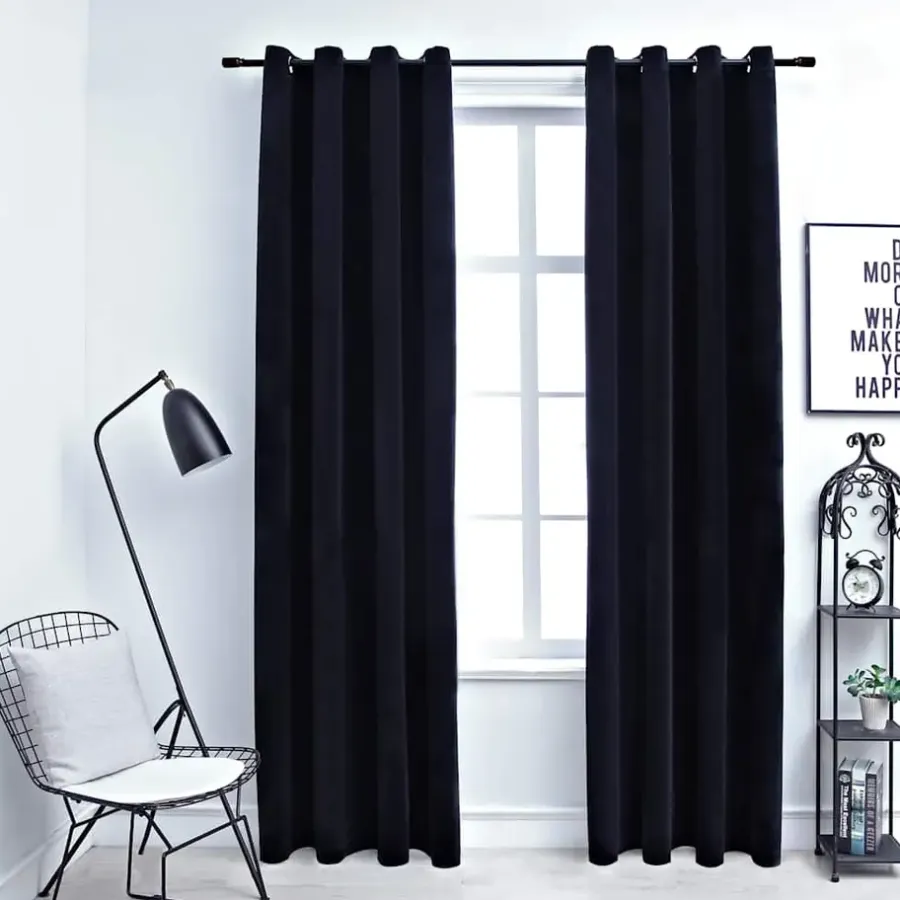 Kant &Amp; Klaar Gordijnen-vidaXL - Gordijn - Zwart - Fluweel - 140 x 175 cm - 2 stuks