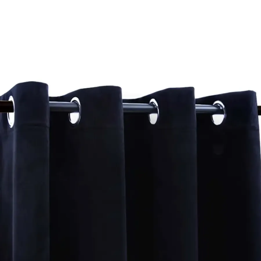 Kant &Amp; Klaar Gordijnen-vidaXL - Gordijn - Zwart - Fluweel - 140 x 175 cm - 2 stuks