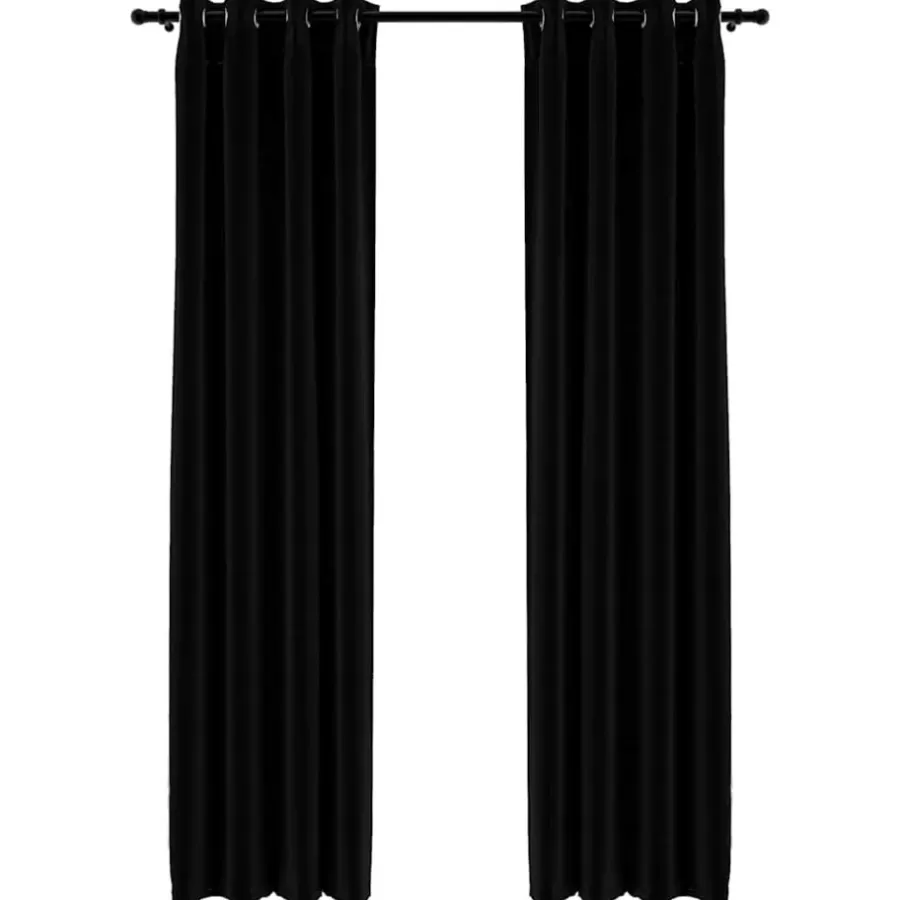 vidaXL - Gordijn - Zwart - Stof - 140 x 245 cm - 2 stuks