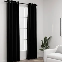 vidaXL - Gordijn - Zwart - Stof - 140 x 245 cm - 2 stuks
