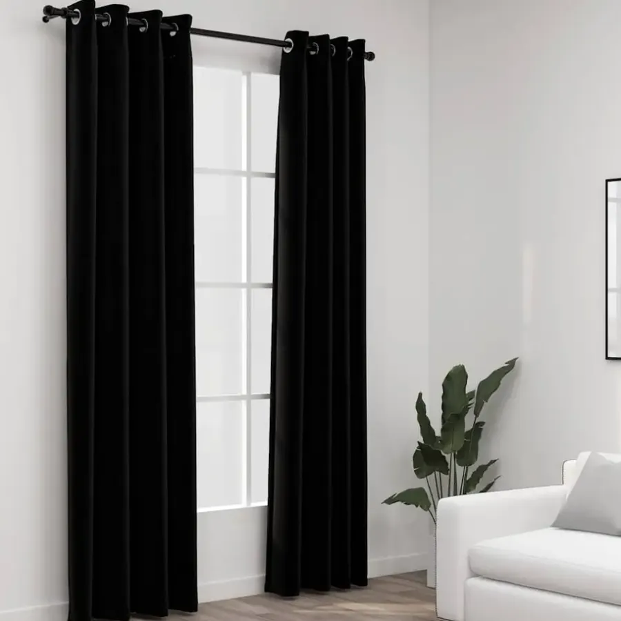 vidaXL - Gordijn - Zwart - Stof - 140 x 245 cm - 2 stuks