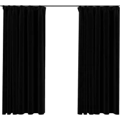 Kant &Amp; Klaar Gordijnen-vidaXL - Gordijn - Zwart - Stof - 140 x 175 cm - 2 stuks