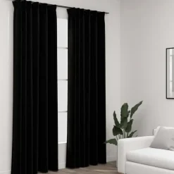 vidaXL - Gordijn - Zwart - Stof - 140 x 245 cm - 2 stuks