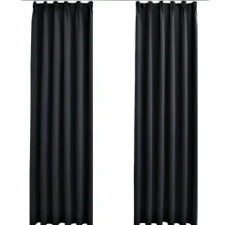 vidaXL - Gordijn - Zwart - Stof - 140 x 245 cm