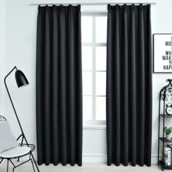 vidaXL - Gordijn - Zwart - Stof - 140 x 245 cm