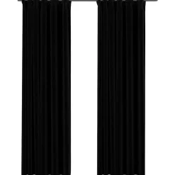 Kant &Amp; Klaar Gordijnen-vidaXL - Gordijn - Zwart - Stof - 140 x 225 cm - 2 stuks