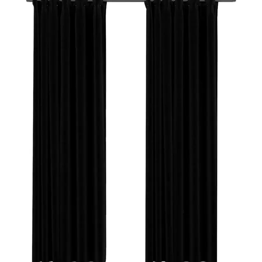 Kant &Amp; Klaar Gordijnen-vidaXL - Gordijn - Zwart - Stof - 140 x 225 cm - 2 stuks