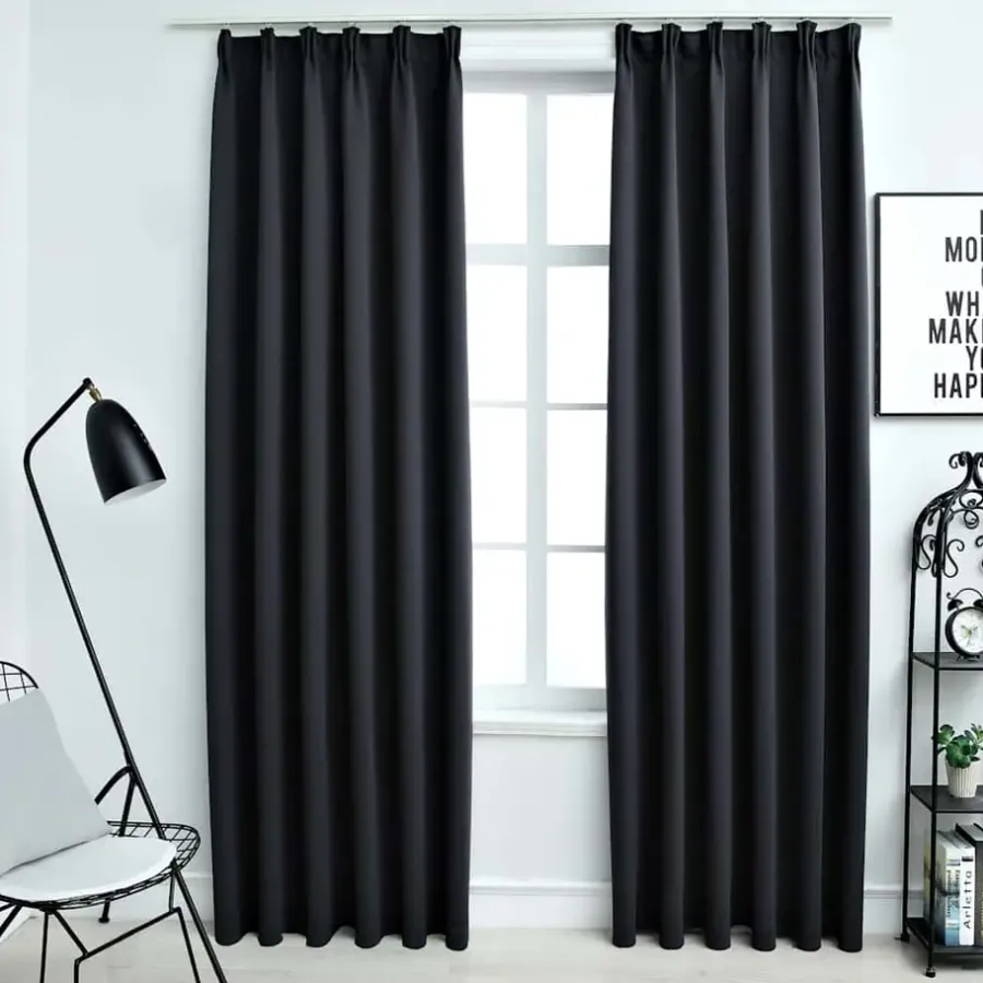 Kant &Amp; Klaar Gordijnen-vidaXL - Gordijn - Zwart - Stof - 140 x 225 cm