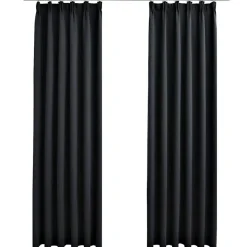 vidaXL - Gordijn - Zwart - Stof - 140 x 175 cm