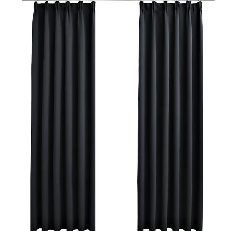 vidaXL - Gordijn - Zwart - Stof - 140 x 175 cm