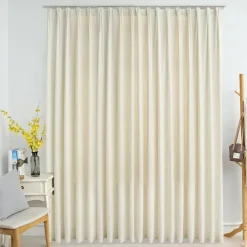 vidaXL - Gordijn verduisterend met haken - Crème - Fluweel - 290 x 245 cm