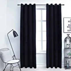 Kant &Amp; Klaar Gordijnen-vidaXL - Gordijn verduisterend - Zwart - Fluweel - 140 x 225 cm - 2 stuks