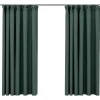 vidaXL - Gordijnen verduisterend - Groen - Stof - 140 x 175 cm - 2 stuks