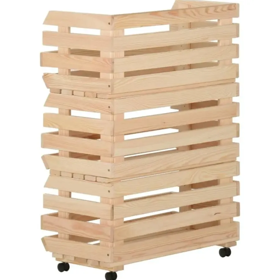 vidaXL - Groentetrolley - Bruin - Grenenhout - 57 x 30 x 80 cm