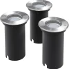 vidaXL - Grondspot - Zilver - Aluminium - 3 stuks