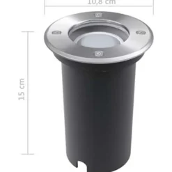 vidaXL - Grondspot - Zilver - Aluminium - 3 stuks