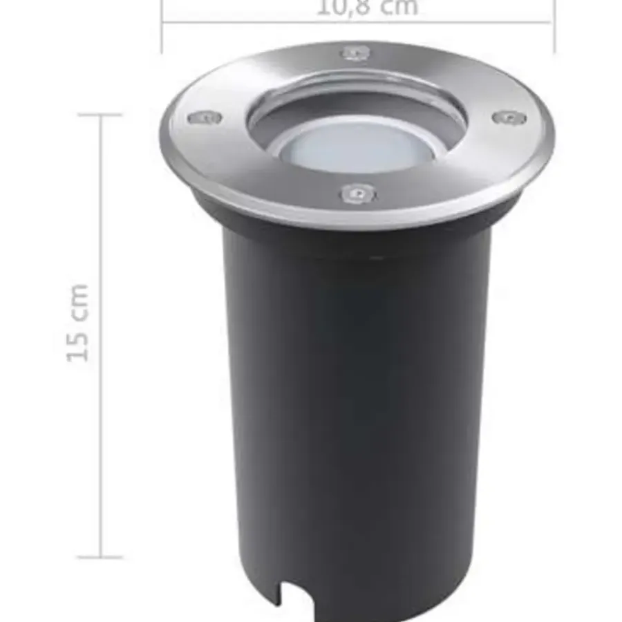 vidaXL - Grondspot - Zilver - Aluminium - 3 stuks