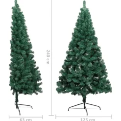 vidaXL - Halve Kerstboom - Groen - 240 x 125 cm