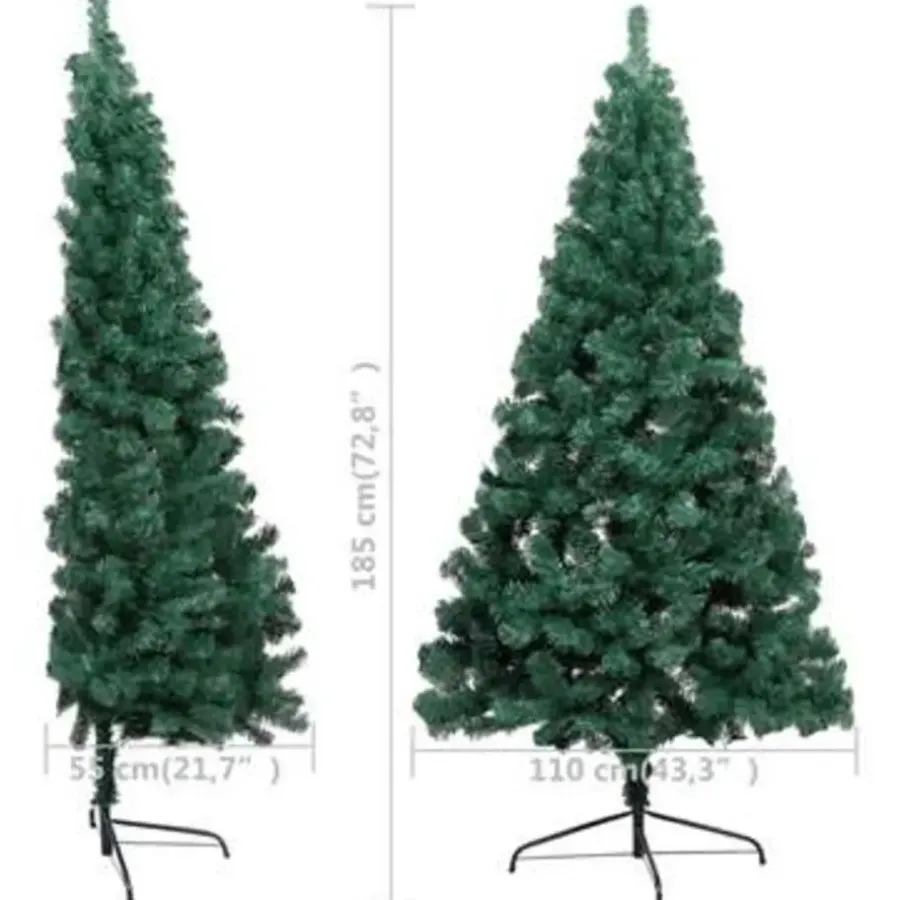 vidaXL - Halve Kerstboom - Groen - 180 x 115 cm