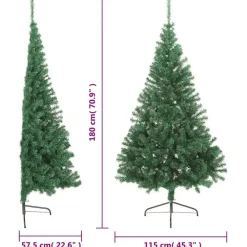 vidaXL - Halve Kerstboom - Groen - 180 x 115 cm