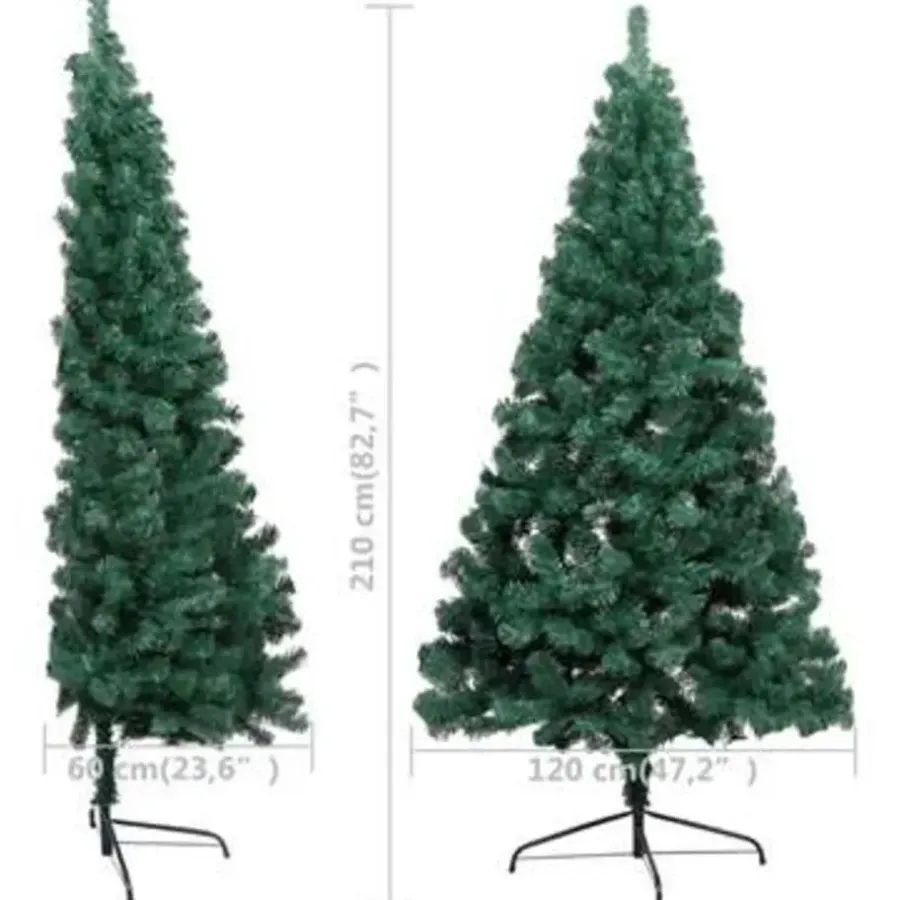 vidaXL - Halve Kerstboom - Groen - 210 x 120 cm