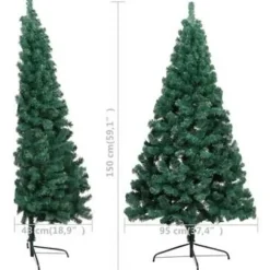 vidaXL - Halve Kerstboom - Groen - 150 x 95 cm