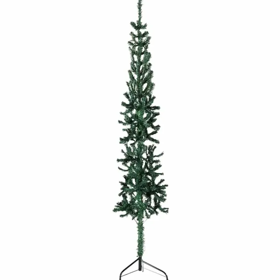 Kerstbomen-vidaXL - Halve Kunstkerstboom - Groen - 180 cm
