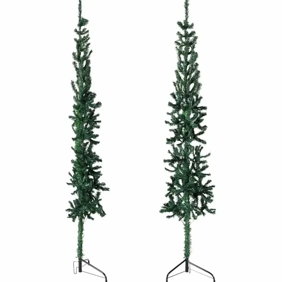 Kerstbomen-vidaXL - Halve Kunstkerstboom - Groen - 180 cm