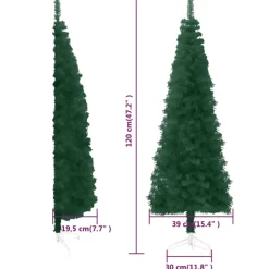 vidaXL - Halve Kunstkerstboom - Groen - 120 cm