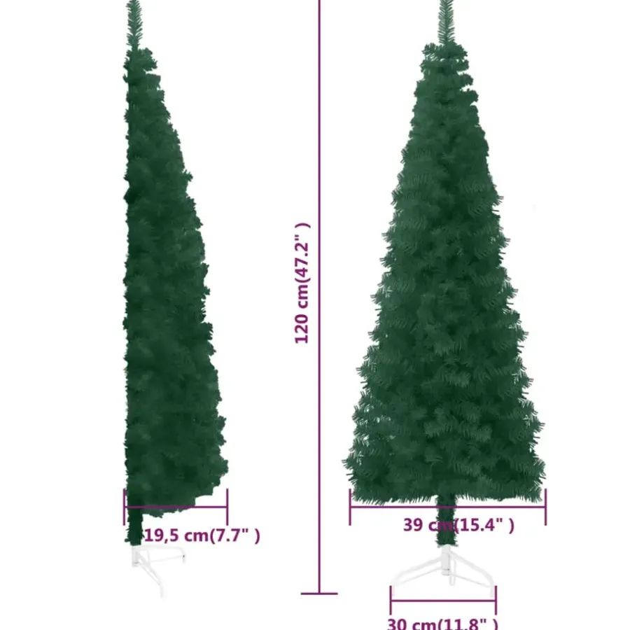 vidaXL - Halve Kunstkerstboom - Groen - 120 cm