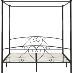 vidaXL - Hemelbed met hoofdbord - Zwart - Metaal - 200x200 cm