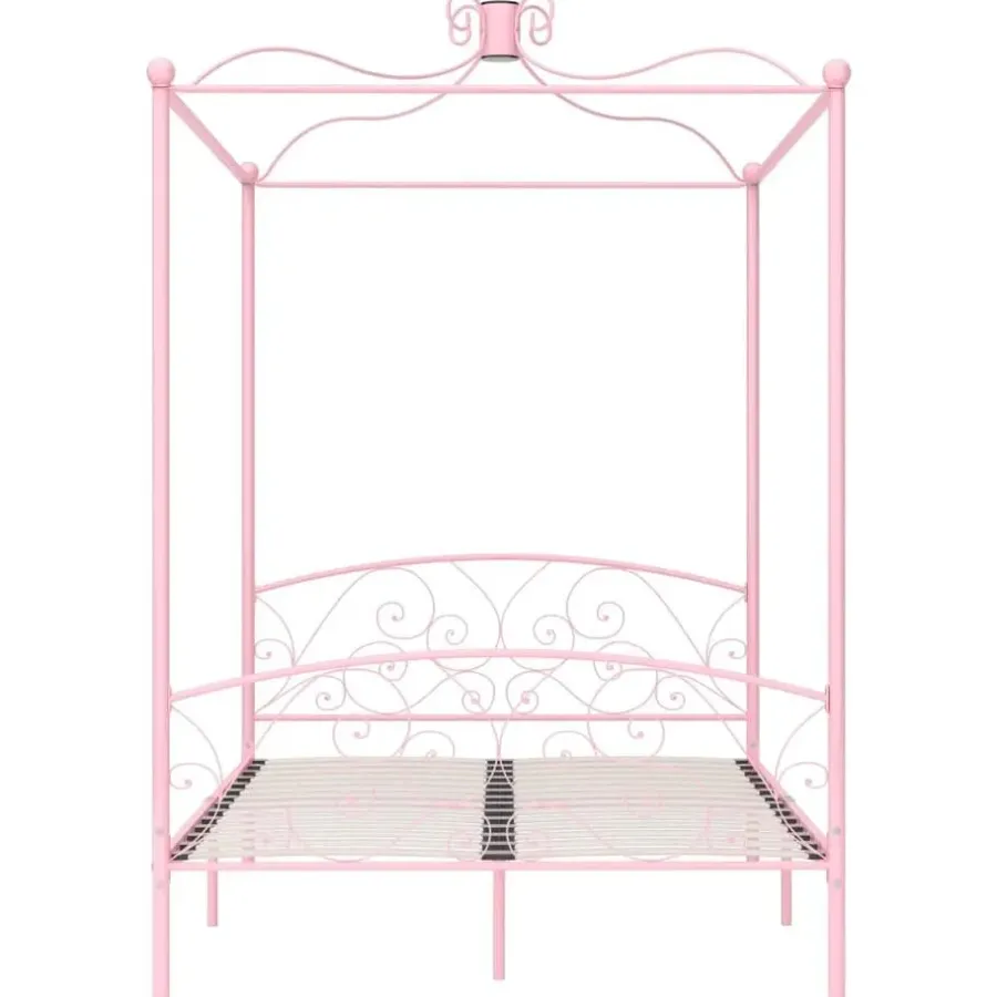 vidaXL - Hemelbed met verfijnd ontwerp - Roze - Metaal - 140x200 cm
