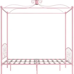 vidaXL - Hemelbed met verfijnd ontwerp - Roze - Metaal - 140x200 cm