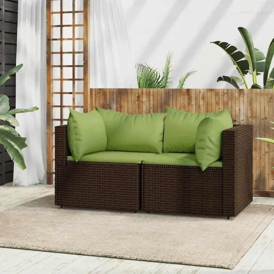 vidaXL - Hoekbank - Bruin - Poly rattan