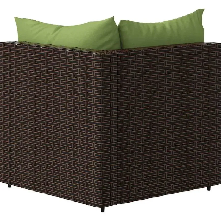 vidaXL - Hoekbank - Bruin - Poly rattan