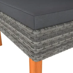 vidaXL - Hoekbank - Grijs - Poly rattan en massief eucalyptushout