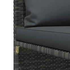 Loungeset Elementen-vidaXL - Hoekbank sectioneel - Grijs - Poly rattan - Met kussens