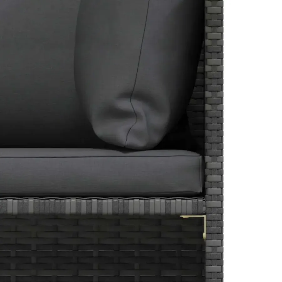 Loungeset Elementen-vidaXL - Hoekbank sectioneel - Grijs - Poly rattan - Met kussens