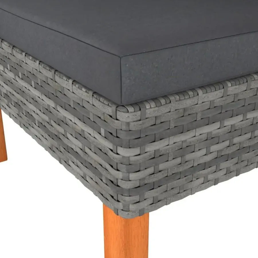 Tuinbanken-vidaXL - Hoekbanken - Grijs - Poly rattan - 2 stuks
