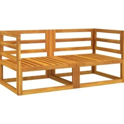 vidaXL - Hoekbanken sectioneel - Taupe - Acaciahout - 2 stuks