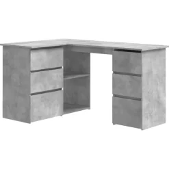 vidaXL - Hoekbureau - Grijs - Bewerkt hout