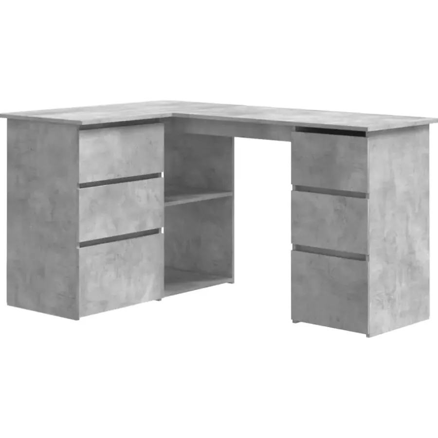 vidaXL - Hoekbureau - Grijs - Bewerkt hout