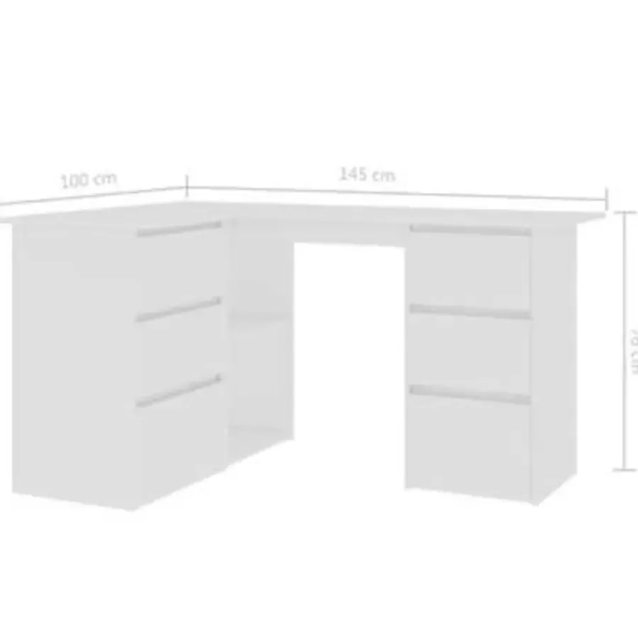 vidaXL - Hoekbureau - Wit - Bewerkt hout