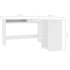 vidaXL - Hoekbureau - Wit - Bewerkt hout