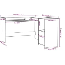 vidaXL - Hoekbureau - Wit - Bewerkt hout