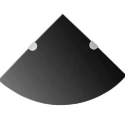 vidaXL - Hoekplank - Zwart - Glas - 25 x 25 cm